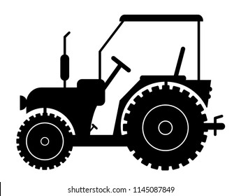 silhouette of a tractor on a white background vector eps 10