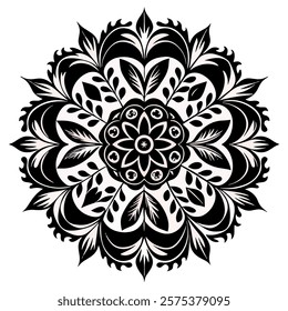 Silhouette Traditional Mandala Art for Spiritual and Cultural Projects