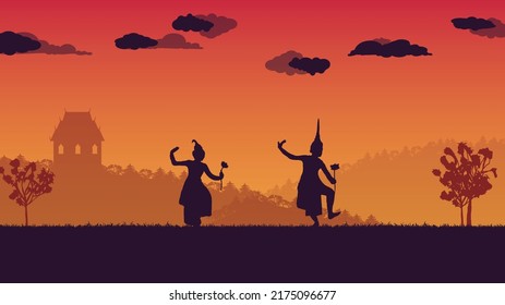 background silhouette traditional Dance