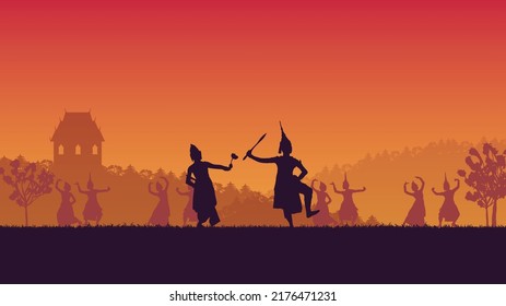 traditional silhouette Dance background