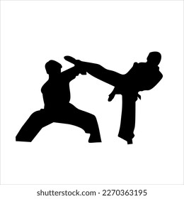 silhouette of traditonal martial art in indonesia
