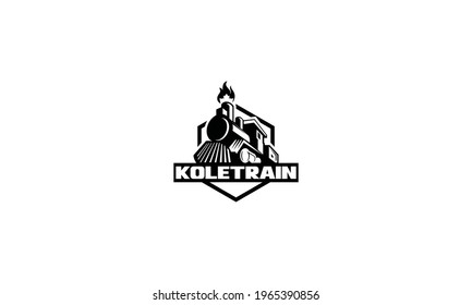 Silhouette Train logo vector icon illustration