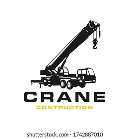 Silhouette transport crane logo design