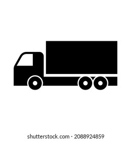 silhouette transportation icon of shipping truck,vector illustration