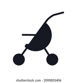 silhouette transportation icon of stroller,vector illustration