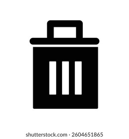 Silhouette trash, delete icon vector on white background