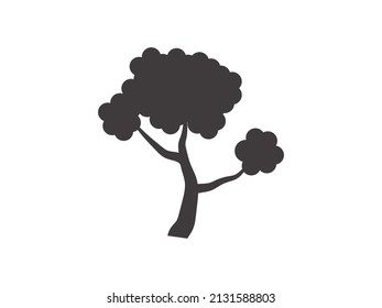 Una silueta de un árbol en negro