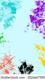 Silhouette of Tree Branches in Different Colors