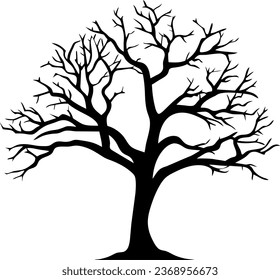 Silhouette de un árbol, ramas. Ilustración del vector