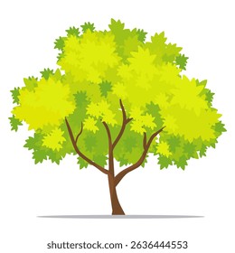 the silhouette of the tree is dark green, with a white background