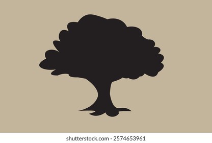 Silhouette Tree Design with Black Colour