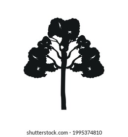 silhouette tree drawing isolated design