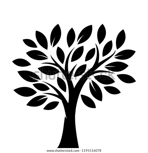 Silhouette Tree Illustration Stock Vector (Royalty Free) 1195516078