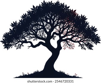 Silhouette tree illustration and nature-inspired design