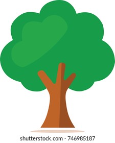 Silhouette tree Isolate on white background. Vector Illustration.