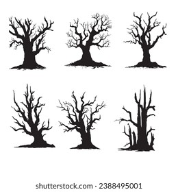 silhouette tree isolated 