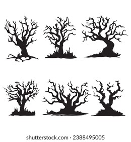 silhouette tree isolated 