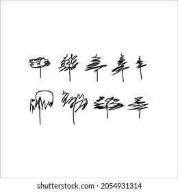 Silhouette of a tree isolated on white. Vector illustration