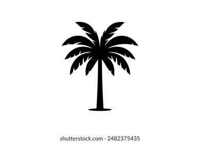Silhouette Of tree Isolated On White Background