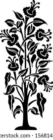 Silhouette tree isolated white background