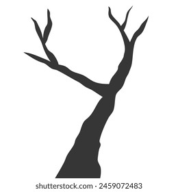 silhouette tree leafless. black tree for decoration your design