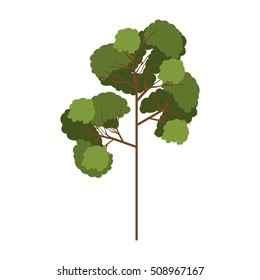 silhouette tree with leafy branches model three
