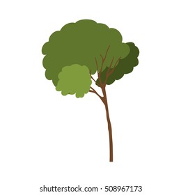 silhouette tree with leafy branches model one