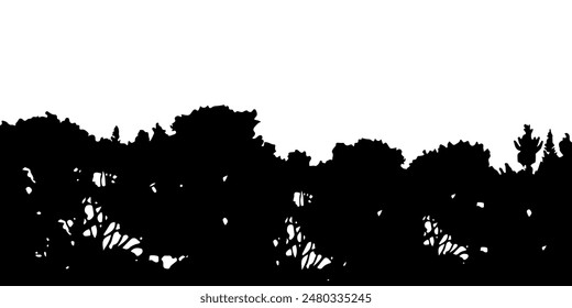 Silhouette tree leaves abstract background. Natural pattern and copy space or empty. For advertisements, business cards, brochures and white background