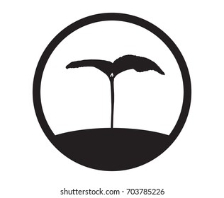 Silhouette tree lemon, Illustration vector flat icon