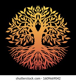 Silhouette of Tree of life. Vector ornament, decorative