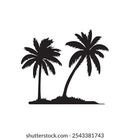 silhueta conjunto de desenho de linha de árvore, elementos de árvores de gráficos símbolo de contorno para arquitetura e desenho de design de paisagem Ilustração de vetor em traçado preenchimento branco.