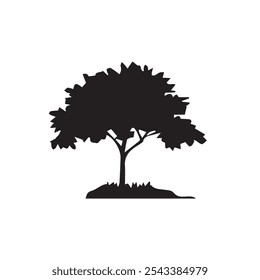 silhueta conjunto de desenho de linha de árvore, elementos de árvores de gráficos símbolo de contorno para arquitetura e desenho de design de paisagem Ilustração de vetor em traçado preenchimento branco.
