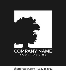 silhouette tree logo design concept