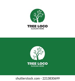 Silhouette of tree logo design inspiration