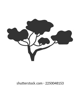 Silhouette tree logo icon vector illustration template design