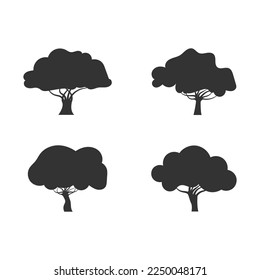 Silhouette tree logo icon vector illustration template design