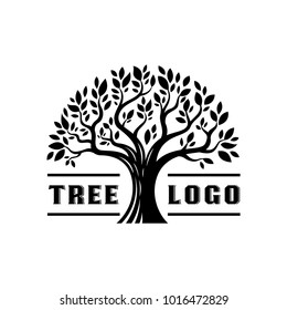 Silhouette tree logo vintage illustration