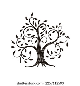 Silhouette tree logo vintage illustration