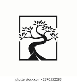 Silhouette Baum Logo Vintage Illustration