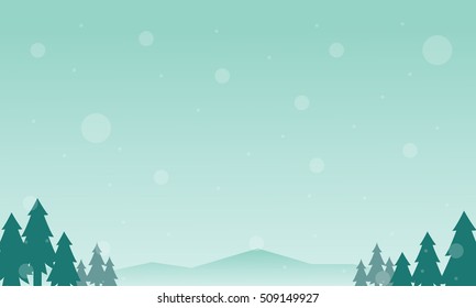 Silhouette of tree and mountain winter