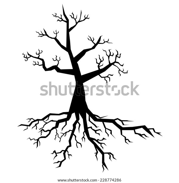 Silhouette Tree No Leaves Vector Stock Vector Royalty Free 228774286