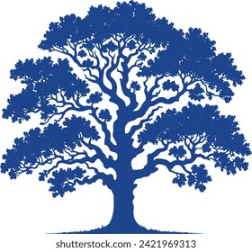 silhouette tree oak for digital and print