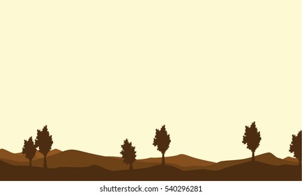 Silhouette of tree on brown backgrounds