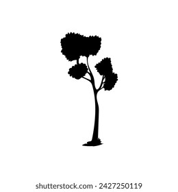 Silhouette of tree on white background