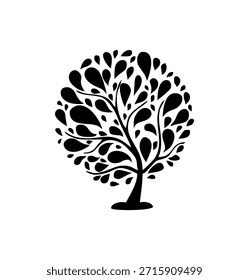 Silueta del árbol en el fondo blanco