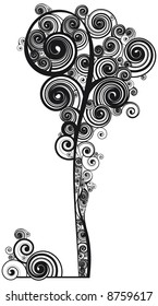 Silhouette of a tree with an ornament