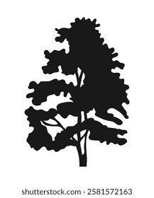 The silhouette of a tree. Pine tree. Vector. Plan. Landscape design