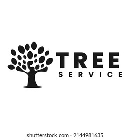 Silhouette Tree Service Logo Design Template