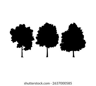 Silhouette tree set vector design and illustration.

