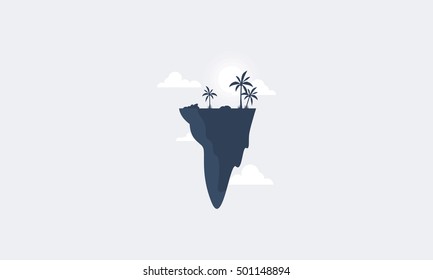 Silhouette of tree and sky scenery vector art